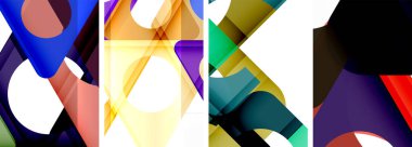 Çekici üçgenler içeren soyut arkaplan seti. Geometri ve stilin uyumlu karışımı, bu tasarımlar modern yetenekler getiriyor.