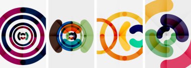 Renkli çember arka planlar. Duvar kağıdı, bayrak, arkaplan, kart, kitap illüstrasyonu için vektör illüstrasyonu, iniş sayfası