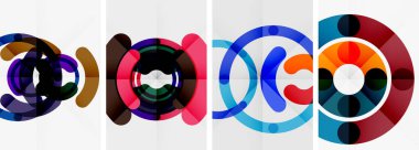 Renkli çember arka planlar. Duvar kağıdı, bayrak, arkaplan, kart, kitap illüstrasyonu için vektör illüstrasyonu, iniş sayfası