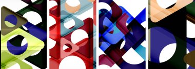 Soyut arkaplan seti, üçgenlerin dinamik etkileşimini gösteriyor. Modern tasarım ve geometrik cazibenin birleşimi