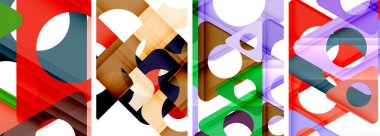 Soyut arkaplan seti, üçgenlerin dinamik etkileşimini gösteriyor. Modern tasarım ve geometrik cazibenin birleşimi