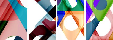 Soyut arkaplan seti, üçgenlerin dinamik etkileşimini gösteriyor. Modern tasarım ve geometrik cazibenin birleşimi