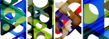 Çekici üçgenler içeren soyut arkaplan seti. Geometri ve stilin uyumlu karışımı, bu tasarımlar modern yetenekler getiriyor.
