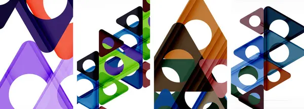摘要背景集 展示了三角形的动态相互作用 现代设计与几何诱惑的融合 — 图库矢量图片