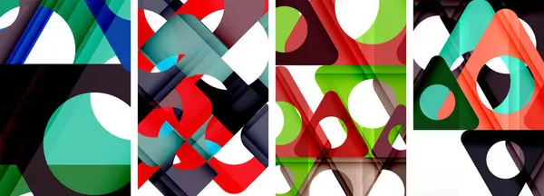 Abstraktní Sada Pozadí Podmanivými Trojúhelníky Harmonická Směs Geometrie Stylu Tyto — Stockový vektor