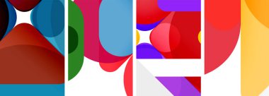 Duvar kağıdı, kartvizit, kapak, poster, afiş, broşür, başlık, web sitesi için renkli parlak geometrik soyut kompozisyonlar