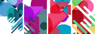 Duvar kağıdı, kartvizit, kapak, poster, afiş, broşür, başlık, web sitesi için renkli parlak geometrik soyut kompozisyonlar