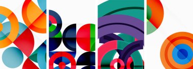Duvar kâğıdı, kartvizit, kapak, poster, afiş, broşür, başlık, web sitesi için arka planda yuvarlak geometrik elemanlar ve daireler