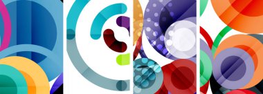 Geometrik soyut posterler dizisi. Duvar kağıdı, kartvizit, kapak, poster, afiş, broşür, başlık, web sitesi için soyut arkaplan