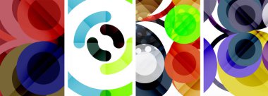 Geometrik soyut posterler dizisi. Duvar kağıdı, kartvizit, kapak, poster, afiş, broşür, başlık, web sitesi için soyut arkaplan