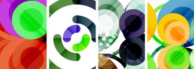 Soyut çember poster setiyle geometrik zarafet dünyası. Çemberler şekiller ve renkler senfonisiyle sarmalanır. Tasarımınız için çağdaş bir görsel ziyafet sunar.