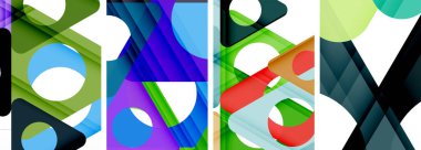 Soyut arkaplan seti, üçgenlerin dinamik etkileşimini gösteriyor. Modern tasarım ve geometrik cazibenin birleşimi