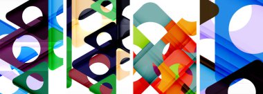 Soyut arkaplan seti, üçgenlerin dinamik etkileşimini gösteriyor. Modern tasarım ve geometrik cazibenin birleşimi