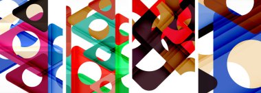 Soyut arkaplan seti, üçgenlerin dinamik etkileşimini gösteriyor. Modern tasarım ve geometrik cazibenin birleşimi