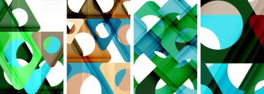 Soyut arkaplan seti, üçgenlerin dinamik etkileşimini gösteriyor. Modern tasarım ve geometrik cazibenin birleşimi