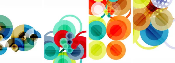 Monde Élégance Géométrique Avec Ensemble Affiches Abstraites Cercle Les Cercles — Image vectorielle