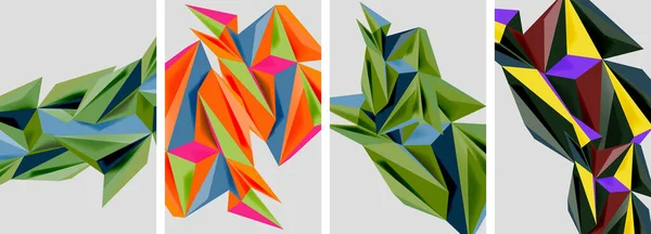 Треугольные Низкие Поли Мозаичные Плакаты Векторная Иллюстрация Обоев Баннера Фона — стоковый вектор