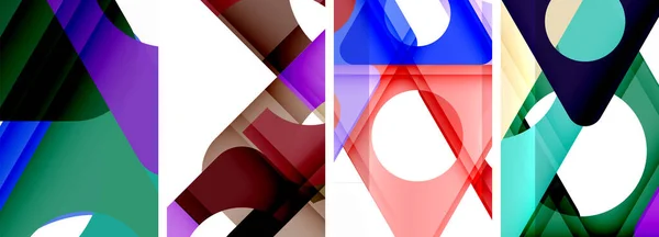 Conjunto Fundo Abstrato Com Triângulos Cativantes Mistura Harmoniosa Geometria Estilo — Vetor de Stock