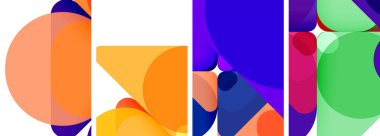 Duvar kağıdı, kartvizit, kapak, poster, afiş, broşür, başlık, web sitesi için renkli parlak geometrik soyut kompozisyonlar