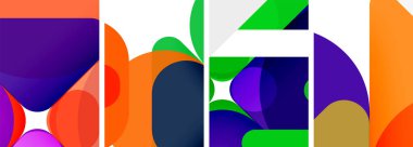 Duvar kağıdı, kartvizit, kapak, poster, afiş, broşür, başlık, web sitesi için renkli parlak geometrik soyut kompozisyonlar