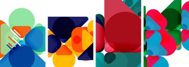 Duvar kağıdı, kartvizit, kapak, poster, afiş, broşür, başlık, web sitesi için renkli parlak geometrik soyut kompozisyonlar