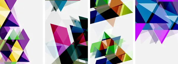 Πολύχρωμα Φωτεινά Τρίγωνα Διάφορα Χρώματα Και Διαφάνειες Εικονογράφηση Διάνυσμα Για — Διανυσματικό Αρχείο