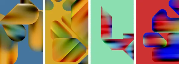 Set Abstrakter Geometrischer Poster Abstrakte Hintergründe Für Tapete Visitenkarte Cover — Stockvektor