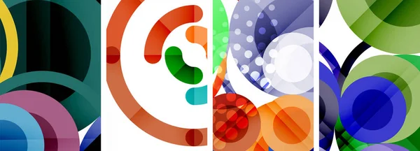 Svět Geometrické Elegance Abstraktní Kruh Plakát Set Kruhy Proplétají Symfonii — Stockový vektor