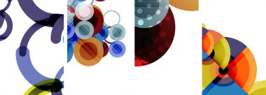 Etkileyici geometrik soyut posterler. Büyüleyici daireler, her bir dizayn şekil ve rengin uyumlu bir karışımı. Tasarımınızı modern, görsel olarak çarpıcı sanatla yükseltin