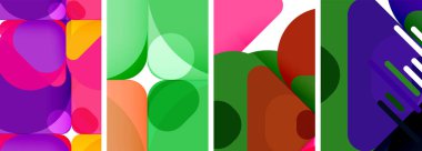 Duvar kağıdı, kartvizit, kapak, poster, afiş, broşür, başlık, web sitesi için renkli parlak geometrik soyut kompozisyonlar