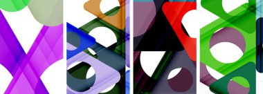 Soyut arkaplan seti, üçgenlerin dinamik etkileşimini gösteriyor. Modern tasarım ve geometrik cazibenin birleşimi