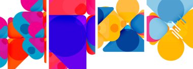 Duvar kağıdı, kartvizit, kapak, poster, afiş, broşür, başlık, web sitesi için renkli parlak geometrik soyut kompozisyonlar