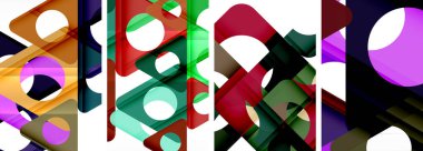 Soyut arkaplan seti, üçgenlerin dinamik etkileşimini gösteriyor. Modern tasarım ve geometrik cazibenin birleşimi