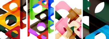 Soyut arkaplan seti, üçgenlerin dinamik etkileşimini gösteriyor. Modern tasarım ve geometrik cazibenin birleşimi