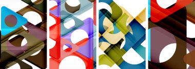 Soyut arkaplan seti, üçgenlerin dinamik etkileşimini gösteriyor. Modern tasarım ve geometrik cazibenin birleşimi