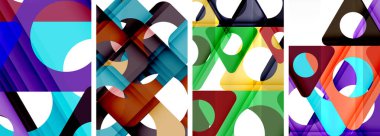 Soyut arkaplan seti, üçgenlerin dinamik etkileşimini gösteriyor. Modern tasarım ve geometrik cazibenin birleşimi