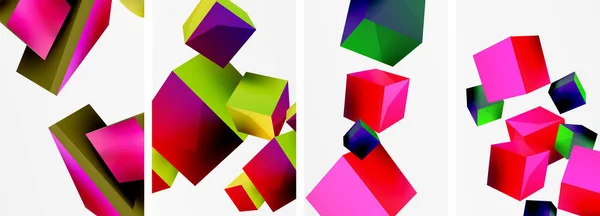 Формы Кубики Другие Геометрические Элементы Дизайн Фона Обоев Визитная Карточка — стоковый вектор