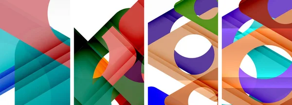 Abstrakcyjny Zestaw Tła Pokazujący Dynamiczną Interakcję Trójkątów Fuzja Nowoczesnego Designu — Wektor stockowy