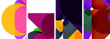 Duvar kağıdı, kartvizit, kapak, poster, afiş, broşür, başlık, web sitesi için renkli parlak geometrik soyut kompozisyonlar