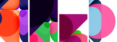 Duvar kağıdı, kartvizit, kapak, poster, afiş, broşür, başlık, web sitesi için renkli parlak geometrik soyut kompozisyonlar