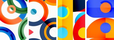 Çemberler ve halkalar geometrik arka planlar. Duvar kağıdı, kartvizit, kapak, poster, afiş, broşür, başlık, web sitesi posterleri