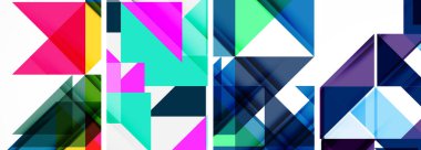 Soyut rastgele üçgen kompozisyon arkaplanları kümesi. Duvar kağıdı, kartvizit, kapak, poster, afiş, broşür, başlık, web sitesi için vektör ilülasyonu