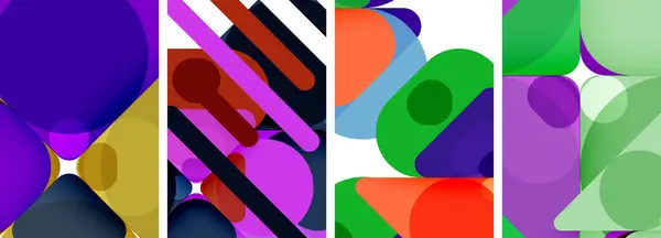 Colorate Composizioni Geometriche Astratte Luminose Carta Parati Biglietto Visita Copertina — Vettoriale Stock