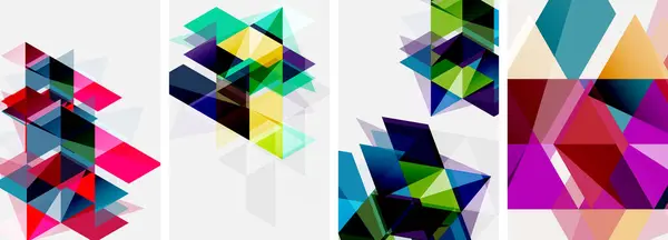 Πολύχρωμα Φωτεινά Τρίγωνα Διάφορα Χρώματα Και Διαφάνειες Εικονογράφηση Διάνυσμα Για — Διανυσματικό Αρχείο