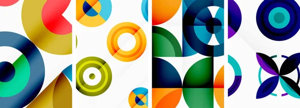 圆形和环状几何背景 小册子 网站海报 — 图库矢量图片