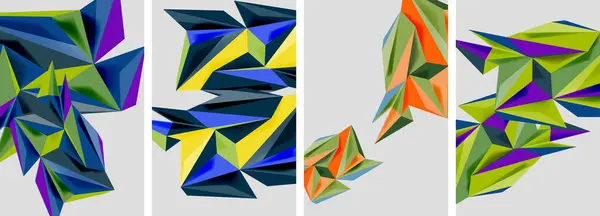 Dreieckige Low Poly Mosaik Plakate Vektor Illustration Für Wallpaper Banner — Stockvektor
