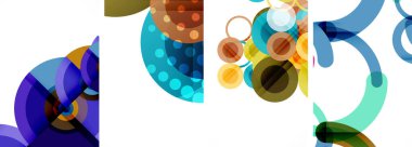 Geometrik soyut posterler dizisi. Duvar kağıdı, kartvizit, kapak, poster, afiş, broşür, başlık, web sitesi için soyut arkaplan