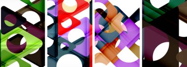 Soyut arkaplan seti, üçgenlerin dinamik etkileşimini gösteriyor. Modern tasarım ve geometrik cazibenin birleşimi