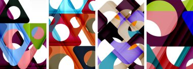 Soyut arkaplan seti, üçgenlerin dinamik etkileşimini gösteriyor. Modern tasarım ve geometrik cazibenin birleşimi