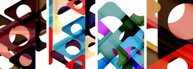 Soyut arkaplan seti, üçgenlerin dinamik etkileşimini gösteriyor. Modern tasarım ve geometrik cazibenin birleşimi